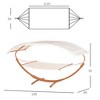 Gulches Hammocks: 13' White Boho Nap Bed with Wooden Stand and Sunshade Canopy - 4 of 4