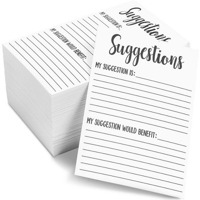 Juvale 200-Count Suggestion Cards, Invite Customer Submit Feedback Ideas, Bulk Value Pack, 4x6