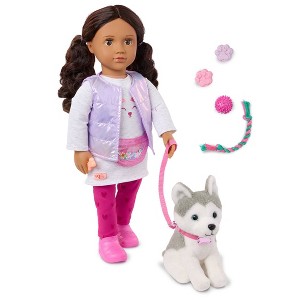 Our Generation Estella and Evi 18" Doll and Pet Puppy Set - 1 of 4