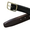 Aquarius Men's Reversible Leather Belt with Gold Center Bar Buckle - 3 of 4