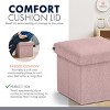 Ornavo Home 2 Pack 12" Small Square Collapsible Storage Ottoman, Foot Stool, Seat - 4 of 4