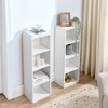 Okak Narrow Bookshelf, Storage Shelves with 8 Tiers, Tall Bookcase for Books and CDs, Storage Organizer for Living Room, Bedroom, Office, White - 2 of 4