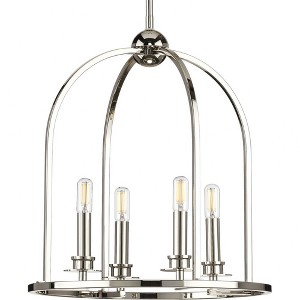 Progress Lighting Seneca 4-Light Foyer Pendant, Polished Nickel, Candelabra Lights, Steel Material, Canopy Included - 1 of 2