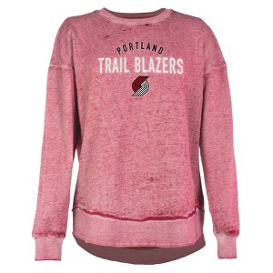 NBA Portland Trail Blazers Women's Burnout Crew Neck Fleece Sweatshirt - 1 of 4