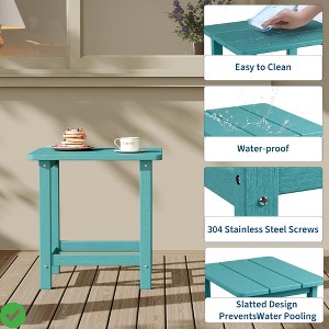 Outdoor Square Side Table - Adirondack Style Patio End Table for Pool Beach - Weather Resistant & Easy Setup - 1 of 4