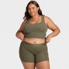 Women's Cotton Blend Ribbed Cropped Tank Top - Auden™ - 3 of 3