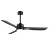 Airsurfer 56" Matte Black Ceiling Fan with Color-Changing LED Light, with 3 ABS Black Blades, Remote Included, 6''/12'' Down Rods - 2 of 4