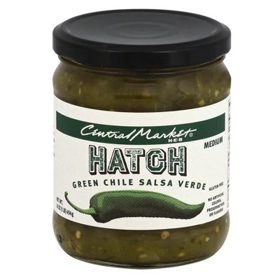Central Market Hatch Green Chile Roja Medium Salsa, 16 oz (Pack of 4)