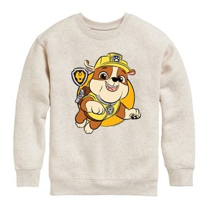 Boys' - Paw Patrol - Rubble Sketch Graphic Long Sleeve Fleece Sweatshirt - 1 of 4