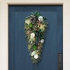 Puleo 28" Pre-Lit Green Ribbon Swag Battery Operated with LED Lights - 4 of 4