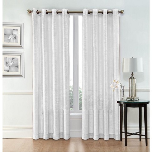 Goodgram Whittier Metallic Sparkle Semi Sheer Grommet Curtain Panels 54 In W X 84 In L White Target