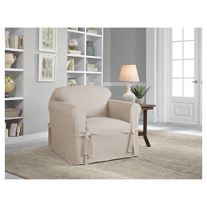 Khaki Relaxed Fit Duck Furniture Chair Slipcover - Serta, Green