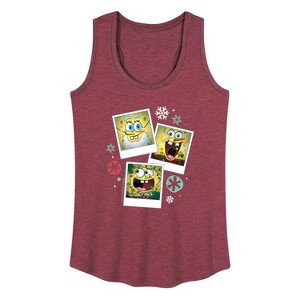 Women's - SpongeBob SquarePants - Christmas Photo Collage Graphic Racerback Tank - 1 of 4
