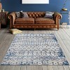 LunaLulinlk 84'' Global Woven Area Rug Blue+Cream - 2 of 4