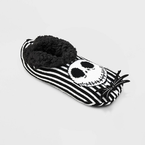 Women's The Nightmare Before Christmas Pull-on Slipper Socks With Grippers  - Black/white 4-10 : Target