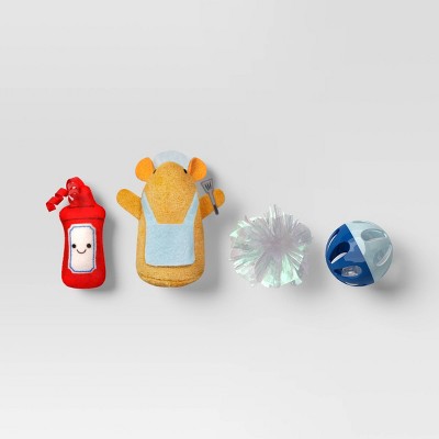 Mice and Ketchup Cat Ball Plush Toy Set - 4pcs - Sun Squad™