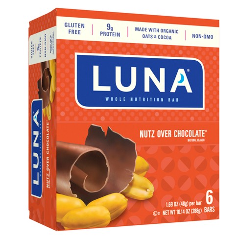 LUNA Nutz Over Chocolate Nutrition Bars - 6ct - image 1 of 4