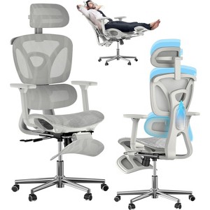 EROMMY Ergonomic Mesh Office Chair with Foot Rest, Big and Tall Computer Chair with 3D Adjustable Headrest and 4D Armrest - 1 of 4