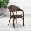 Emma and Oliver 3 Pack Rattan Restaurant Patio Chair with Bamboo-Aluminum Frame - 2 of 4