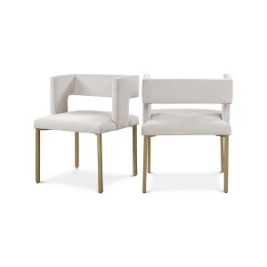 Meridian Furniture,Caleb Velvet Dining Chair, Set of 2 - 1 of 4