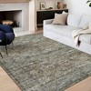 Washable Area Rug – Non-Slip Ultra-Thin Low Pile Vintage Oriental Distressed Carpet for Living Room, Bedroom, Dining, Office & Nursery, Multi-Color - 2 of 4