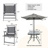 NicBex Outdoor Patio Dining Set with Umbrella Hole&Foldable Chairs,Metal Patio Conversation Furniture for Balcony,Garden&Backyard - 3 of 4