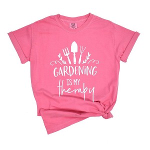 Simply Sage Market Women's Gardening Is My Therapy Short Sleeve Garment Dyed Tee - 1 of 4