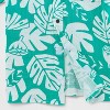 Boys' Adaptive Short Sleeve Palm Leaf Woven Top - Cat & Jack™ Teal Green - 4 of 4