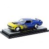 1970 Ford Mustang BOSS 429 Blue Metallic with Flame Graphics Limited Edition 1/24 Diecast Model Cars by M2 Machines - 2 of 3