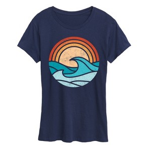 Women's - Instant Message - Wave Scene Short Sleeve Graphic T-Shirt - 1 of 4