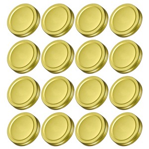 Unique Bargains Wide Mouth Leakproof Reusable Kitchen Mason Jar Lids 16 Pcs - 1 of 4