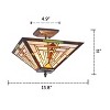 Chloe Lighting Norman Mission 2 Light Blackish Bronze Semi-Flush Ceiling Fixture 14" Wide - 3 of 3