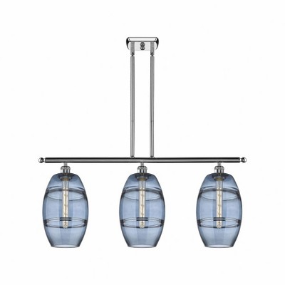 Vaz - 3 Light Stem Hung Island In Industrial Style-10.38 Inches Tall and 36 Inches Wide