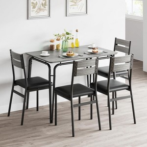 GustoWave 5 Piece Dining Table Set, with 4 Upholstered Chairs - 1 of 4