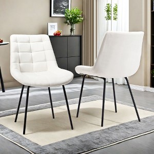 CENGHU Velvet Dining Chairs Set of 2, Modern Dining Room Chairs with Metal Legs, Upholstered Dining Chair for Kitchen, Living, Dining Room - 1 of 4
