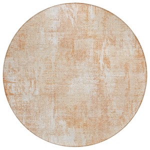 Coral Peach And Ivory Abstract Washable Indoor Outdoor Area Rug - 1 of 4