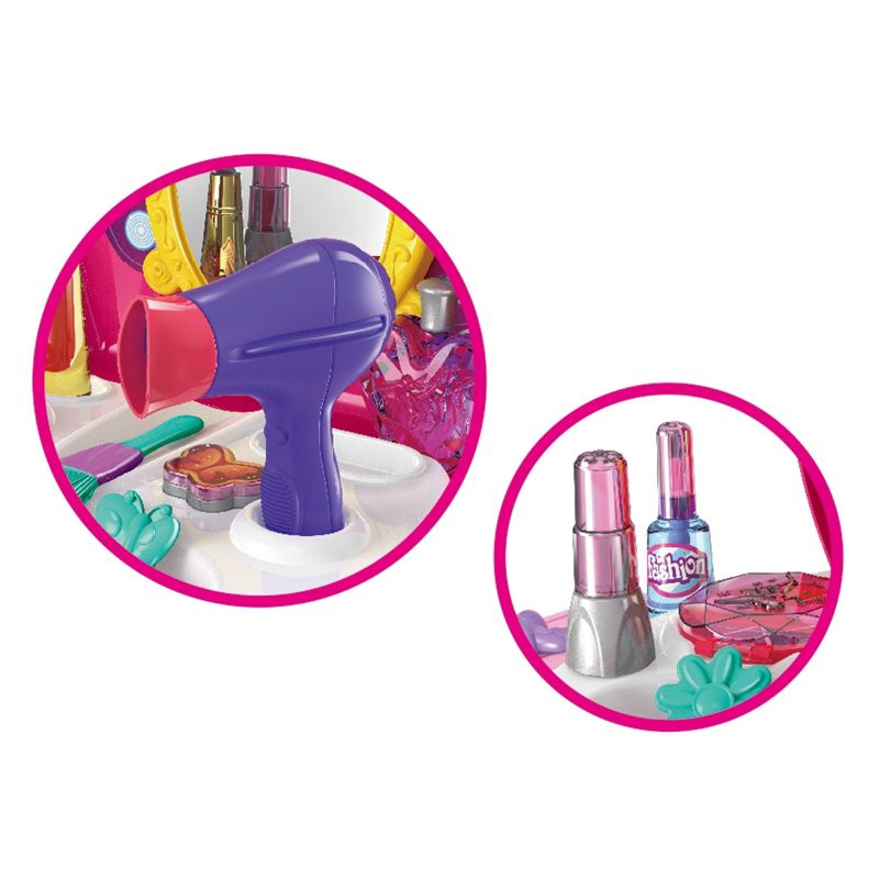 Insten Cosmetic Girls Beauty Salon Makeup Playset with Mirror, Pretend Toys for Kids, 2 of 5