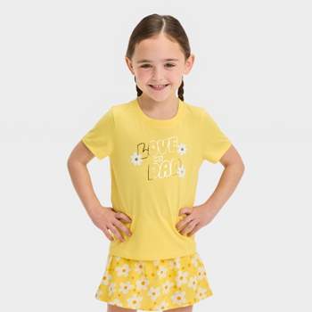 Toddler Girls' Love My Dad Short Sleeve T-Shirt - Cat & Jack™ Dark Yellow