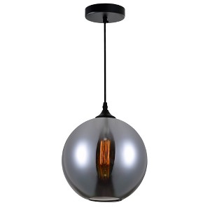 CWI Lighting Glass 1 Light Down Mini Pendant With Smoke Finish - 1 of 4