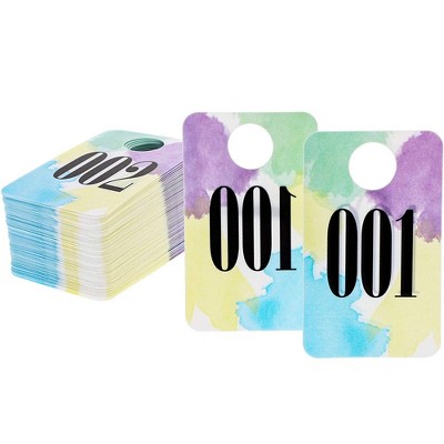 Juvale Live Sale Plastic 001-100 Number Tags Watercolor Mirrored Paparazzi Cards