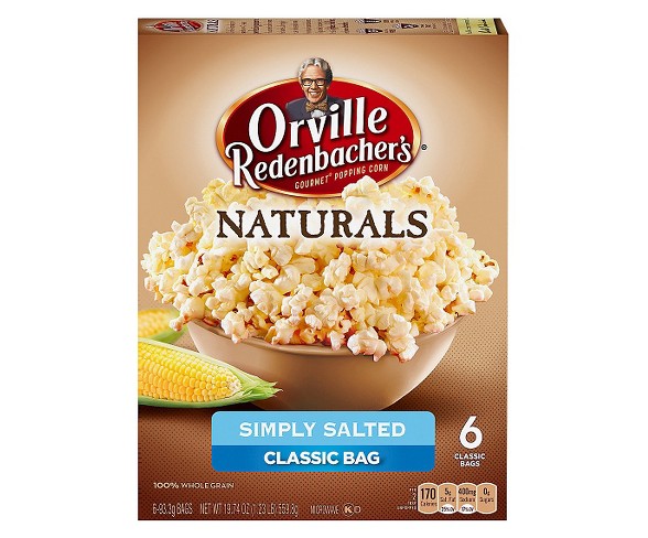 Orville Redenbacher's Natural Simply Salted Classic Bag Of Gourmet Popcorn - 6ct