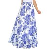 Women's Retro Chiffon Maxi Skirt - Beach Ankle Length Flowy Long Skirt White Blue - 2 of 4