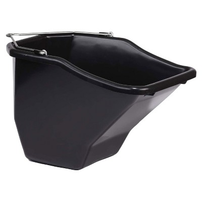 Little Giant 10-Quart Durable Plastic Flat Back Livestock Feed Bucket, Black