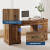 58 Inch Large Home Office Desk, 5 Drawers & Cabinet, Modern Minimalist Wood Writing Table for Living Rooms, Study Rooms, Bedrooms - 2 of 4