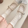 Anna-Kaci Women's Delicate Lace Knit Crew Socks with Subtle Textured Patterns - 2 of 4