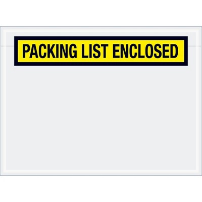 Box Partners "Packing List Enclosed" Envelopes 6 3/4" x 5" Yellow 1000/Case PL460