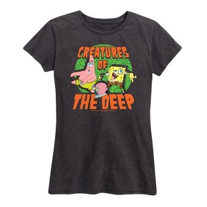 Women's - SpongeBob SquarePants - Creatures Of The Deep Short Sleeve Graphic T-Shirt - 1 of 4