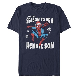 Men's Marvel Christmas Spider-Man Heroic Son T-Shirt - 1 of 4