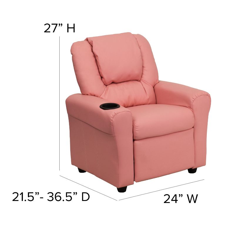 Flash Furniture Contemporary Kids Recliner with Cup Holder and Headrest, 3 of 11