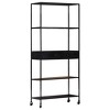 vidaXL Bookshelf Bookcase Standing Shelves Rough Mango Wood and Coated Iron - 31.5" - 2 of 4
